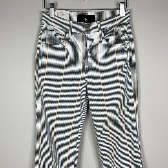 3x1 NYC  Jeans W4 Austin Crop Striped Nillie Denim Button Fly Womens Size 25 - Picture 4 of 11